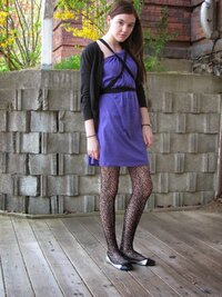 very pretty girl in dress lace pantyhose and flats.JPG